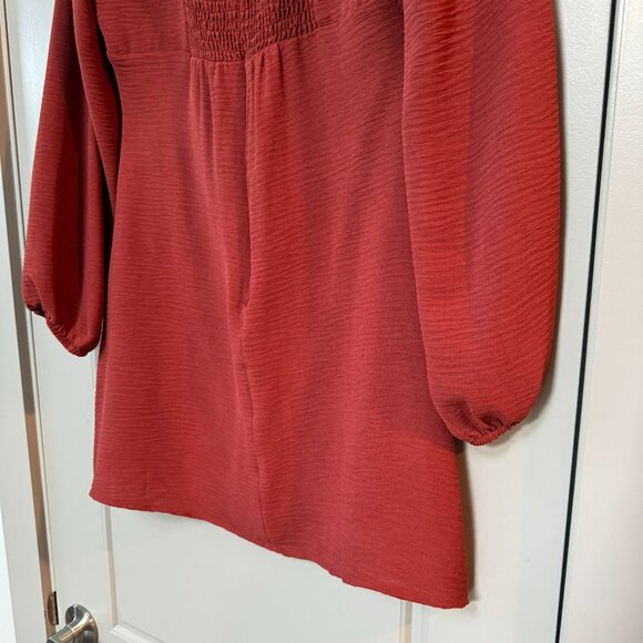 ALTAR'D STATE | Long Sleeve Deep Cut Knot Mini Dress Size Medium - Picture 8 of 11